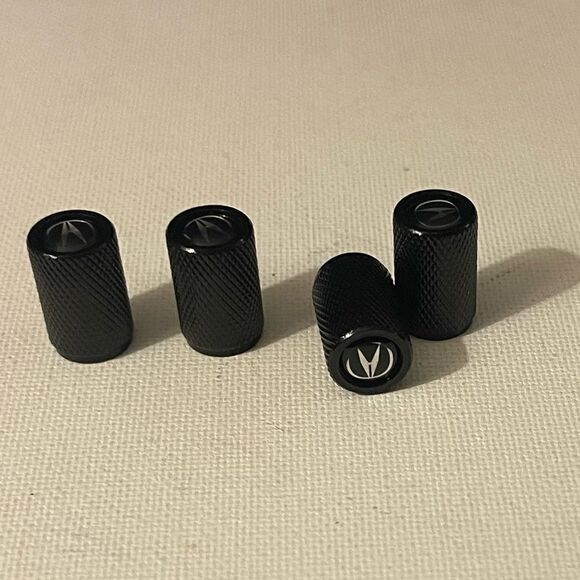 Acura Logo valve Stem caps in Black set of 4 NWT - Picture 3 of 4